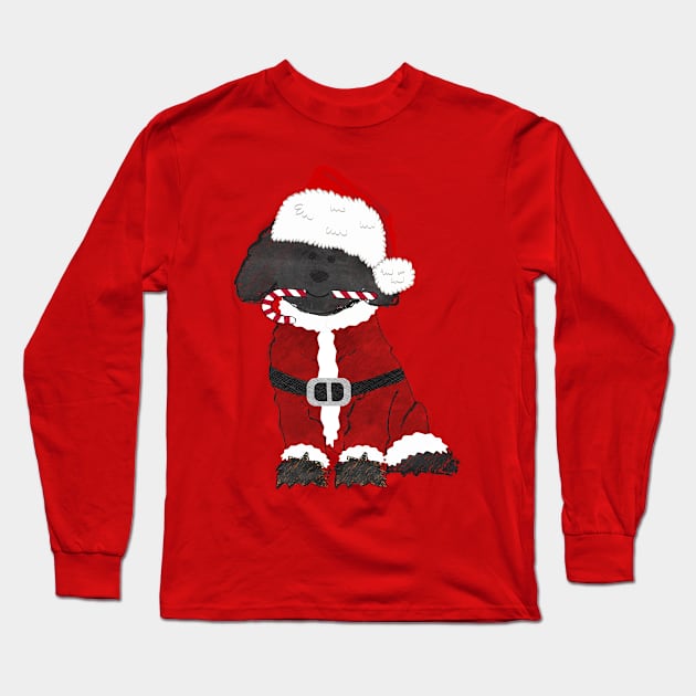 Christmas Labradoodle Santa Claus Long Sleeve T-Shirt by EMR_Designs